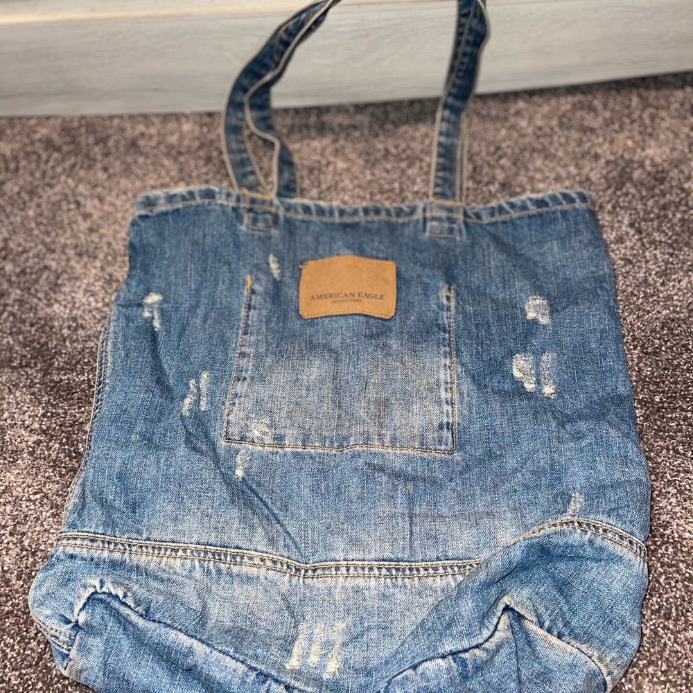 American Eagle Distressed Denim Tote Bag